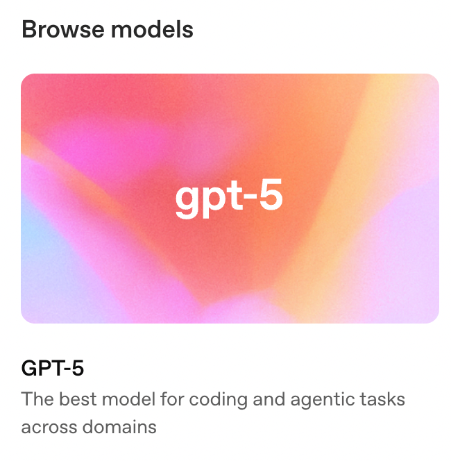 Captura de pantalla del selector de modelos de IA con GPT-5