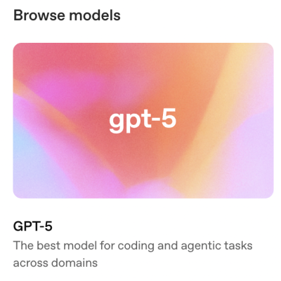 Captura de pantalla del selector de modelos de IA con GPT-5